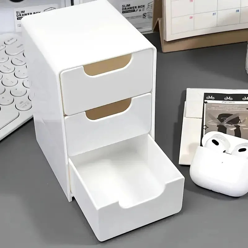 rangement blanc moderne boîte bijoux tiroirs plastique organisation comptoir multifonctionnel articles divers matériau