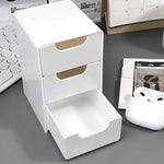 rangement blanc moderne boîte bijoux tiroirs plastique organisation comptoir multifonctionnel articles divers matériau