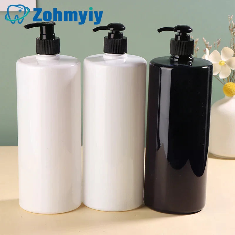 flacon rechargeable savon liquide moderne noir blanc transparent Pompe