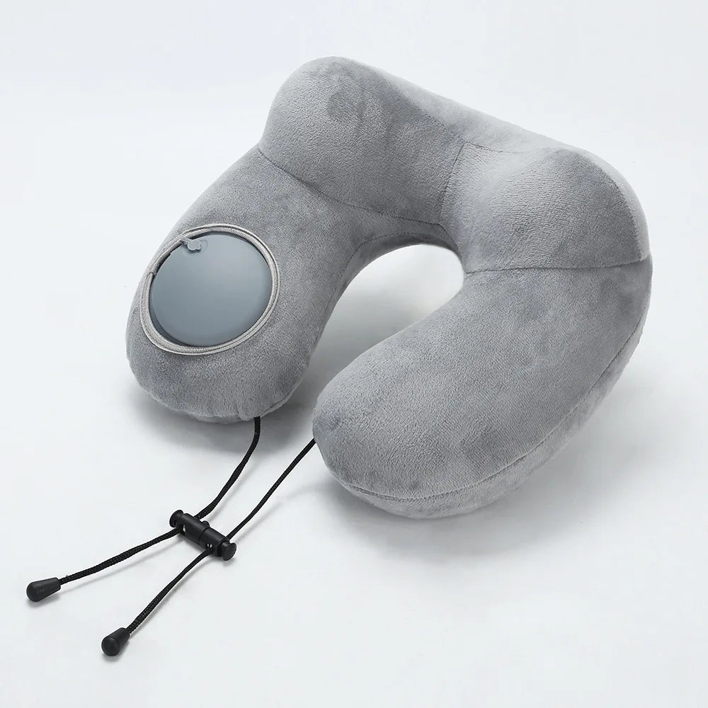 coussin voyage velours rose gris bleu marine confortable ergonomique cordon ajustable sac rangement
