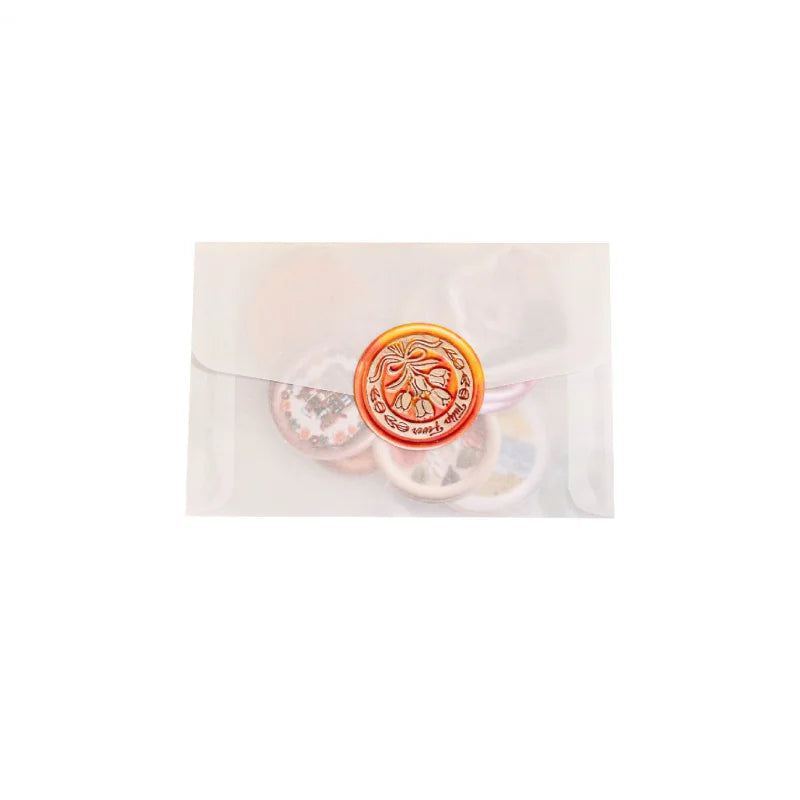 timbres poste multicolores motifs floraux vintage opacité 30 pcs enveloppe transparente
