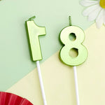 bougies vertes chiffres anniversaire moderne opalescent emballage happy birthday festive minimaliste