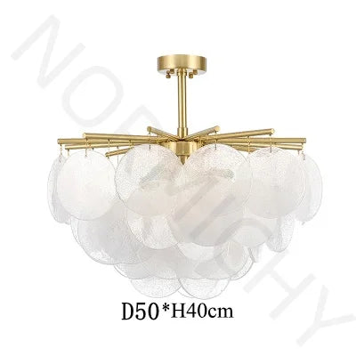 Suspension lumineuse moderne cristal blanc translucide doré bulles savon 90 260V
