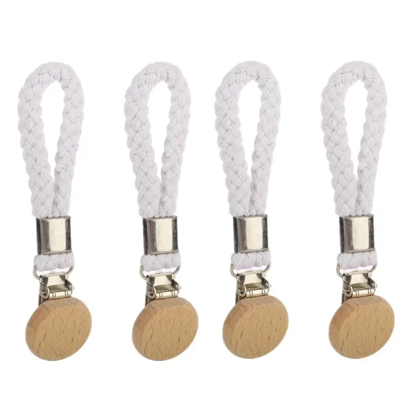 porte serviettes moderne rustique clips métalliques cordon tressé boutons bois gris noir blanc tissu