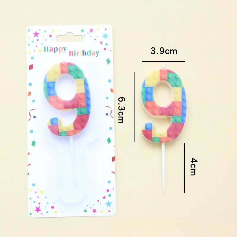 bougies anniversaire chiffres couleurs brique construction rouge jaune bleu vert ludique piquet