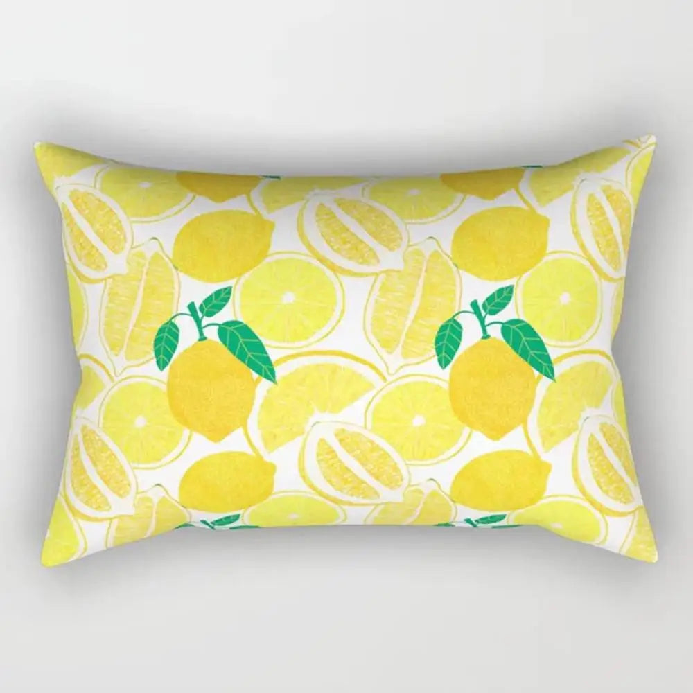 taies d'oreiller géométriques jaunes blanches modernes polyester 30x50cm minimaliste coussins rectangulaires motifs triangles losanges