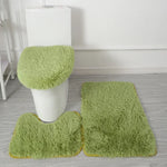 ensemble tapis salle bain pièces beige clair peluche douce antidérapant moderne absorbant