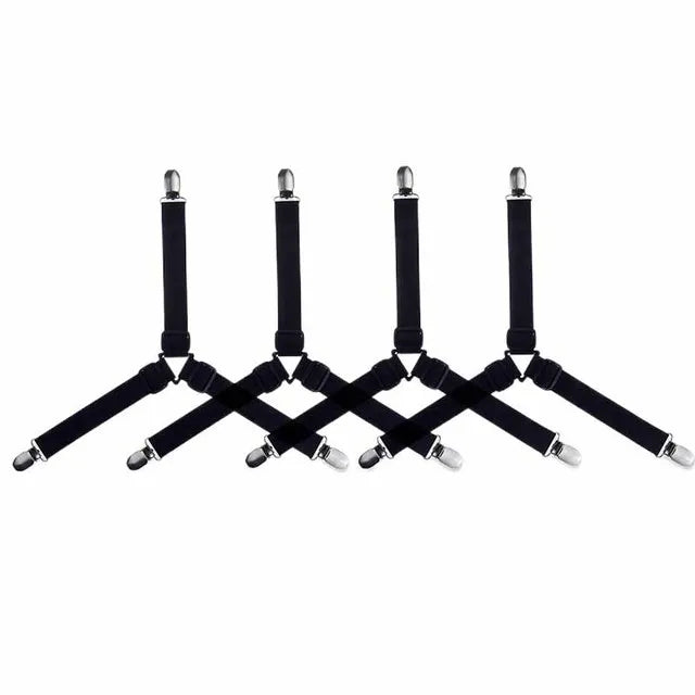 sangles lit clips métalliques blanc noir moderne fixations drap couette anti dérapage