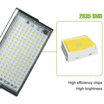 projecteur led moderne 200w ip65 extérieur blanc froid noir vis haute luminosité adjustable
