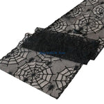 nappe noire halloween araignées toiles décorative polyester coton 30x100cm 30x150cm 30x180cm 30x200cm