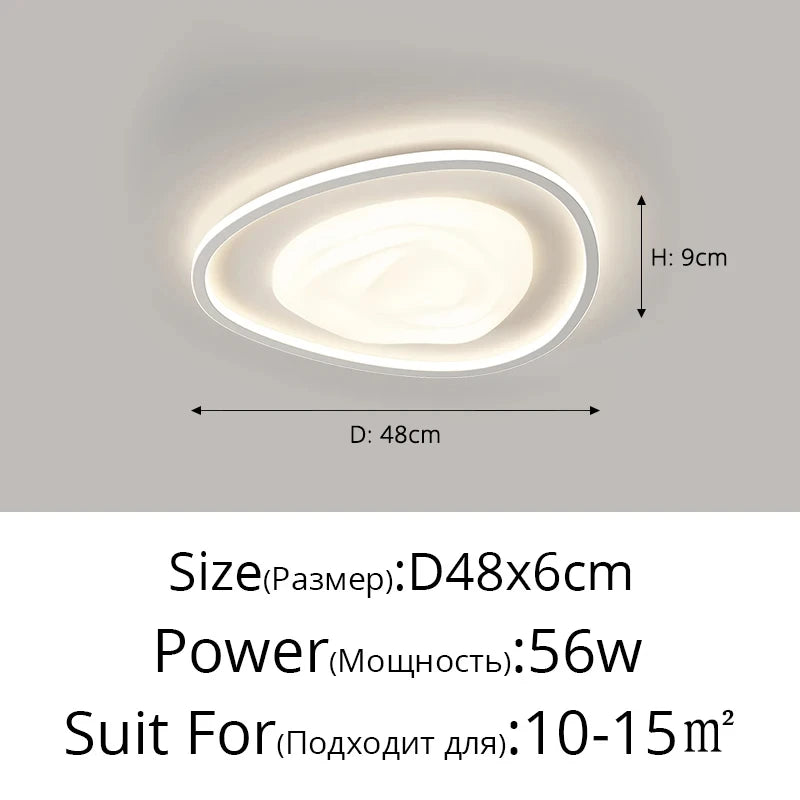 plafonnier led moderne blanc rectangulaire ovale nuage sans télécommande
