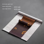 serviette table classique feuilles d'érable dorées vert foncé beige marron traditionnelle tasses thé plateau