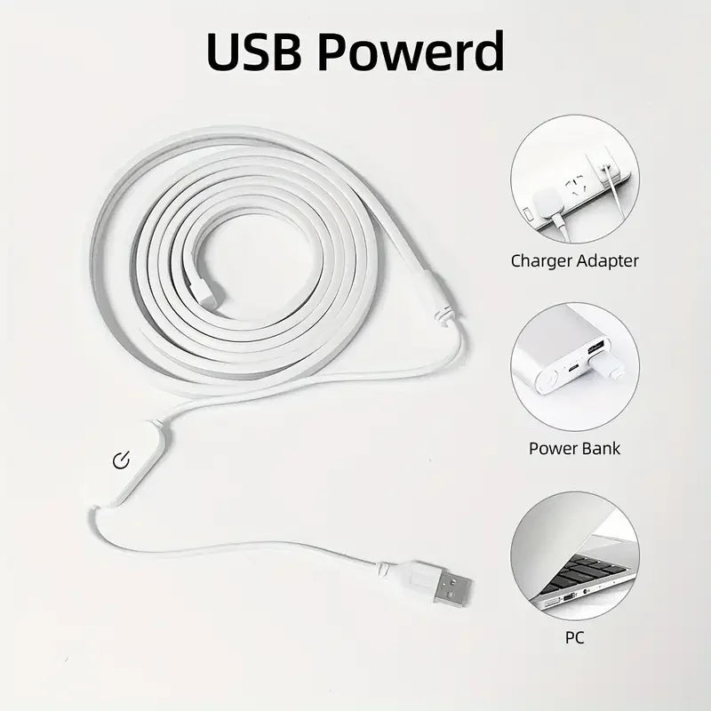 ruban led flexible blanc moderne interrupteur tactile usb adaptable 3000k 6000k minimaliste étanche décorationintérieur/extérieur
