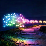 lumières solaires feux d'artifice blanc jaune multicolore moderne étoiles lumineuses filaments tringle sol installationextérieur