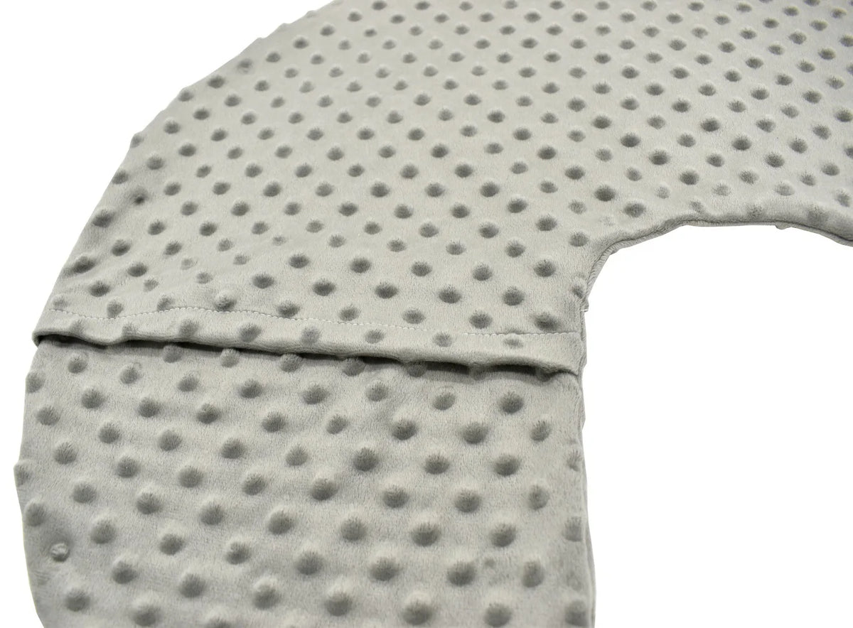 coussin portage bébé doux bleu clair gris rose pâle minky points quatre saisons confortable