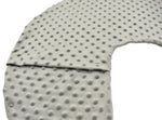coussin portage bébé doux bleu clair gris rose pâle minky points quatre saisons confortable