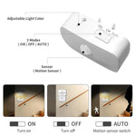 lampe nuit détecteur mouvement blanc moderne compact adhésif interrupteur manuel auto prise électrique