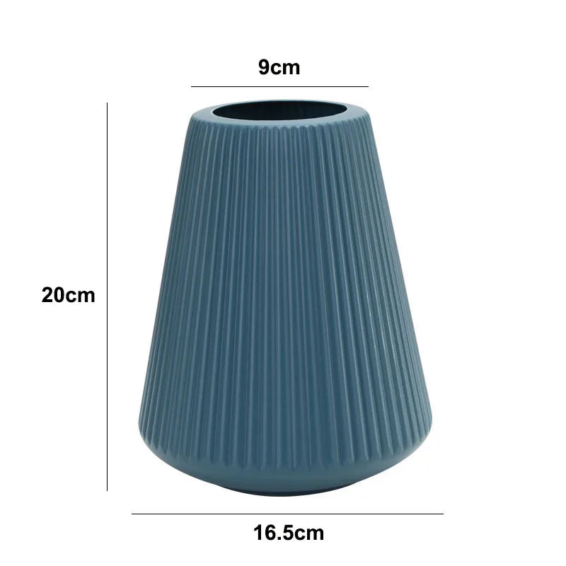 vases décoratifs modernes rayures verticales bleu blanc rose vert pastel minimaliste