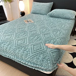housse matelas jacquard motif géométrique gris clair élégante polyester élastique antidérapante adultes lit