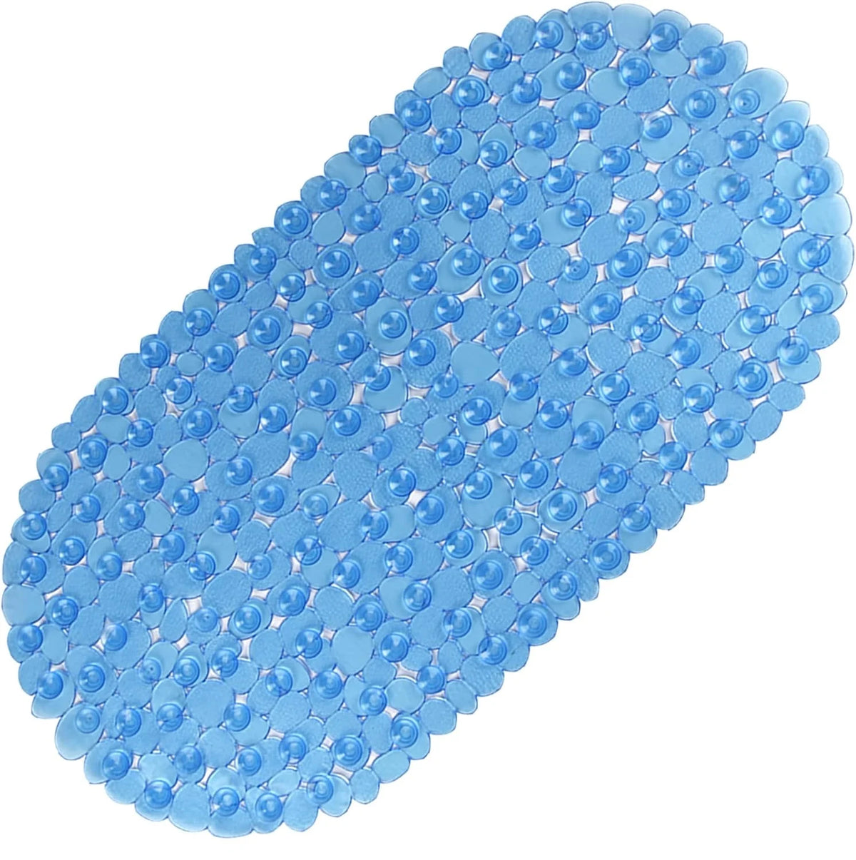 tapis bain bleu clair relief drainage moderne ventouses 24x16 pouces