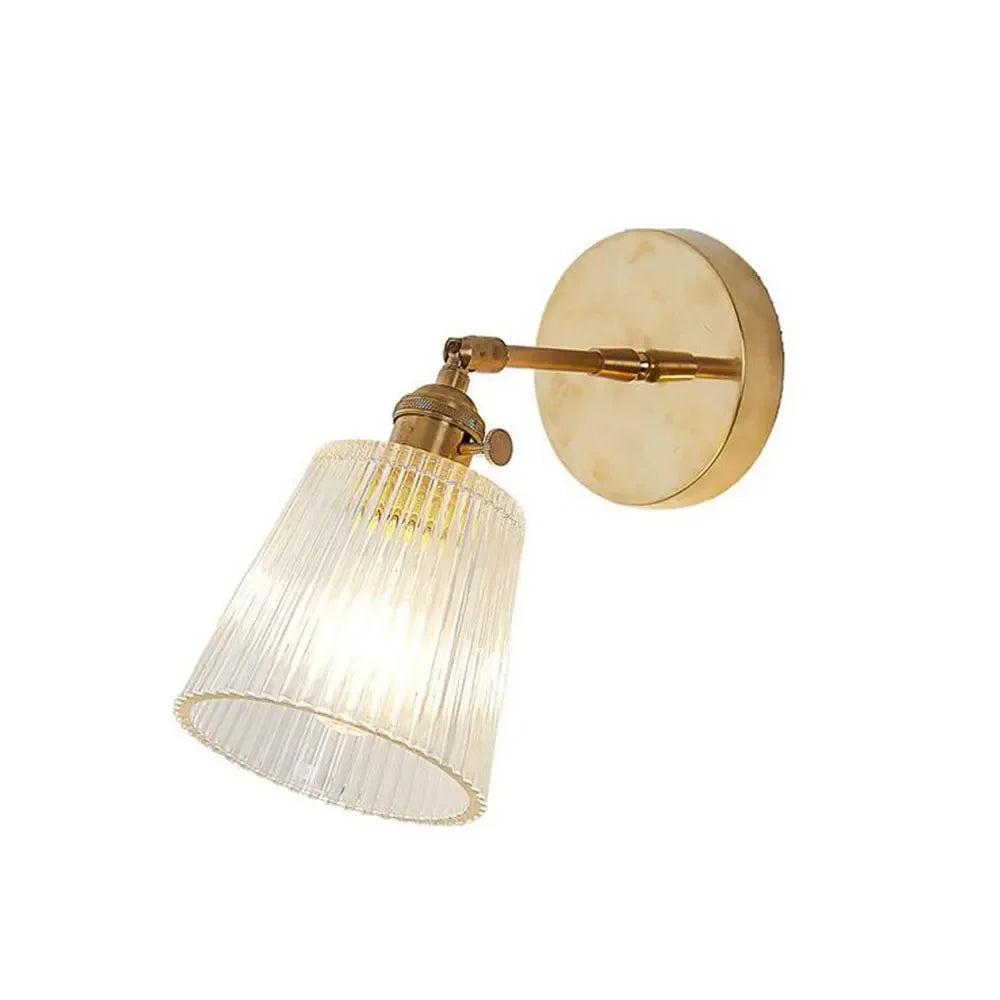 applique murale moderne or abat jour transparent cuivre chambre salon vintage
