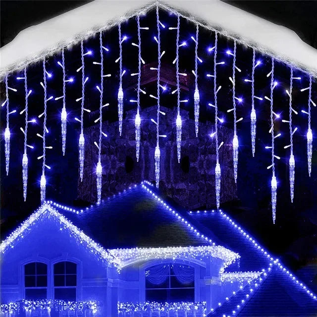 guirlande lumineuse icicles multicolore moderne violet jaune bleu blanc contrôleur connecteur