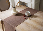 chinois table chemin marron lin texture classique tassel doré