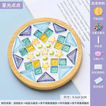 coasters mosaïque multicolores créatifs artisanal diy bambou transparents opaques