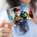 autocollant réfléchissant carte multicolore dessins animés personnages moderne bleu violet rose jaune vert