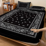 draps lit noir ornements floraux classique 100x191cm 120x200cm 140x200cm 180x200cm 200x220cm 3pièces
