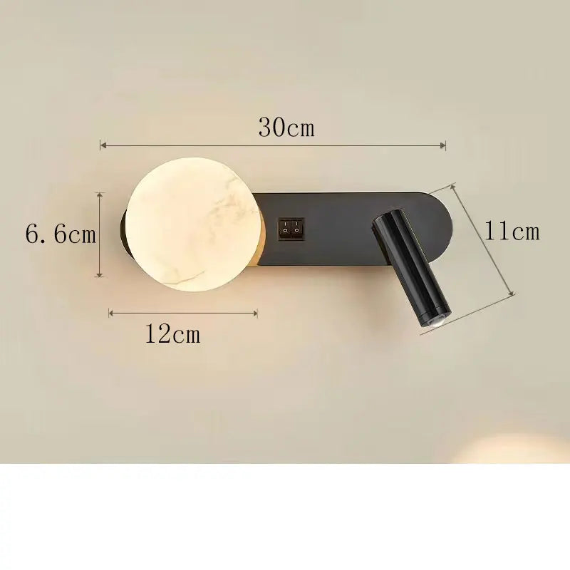 applique murale moderne lampe chevet led noire blanche minimaliste éclairage intérieur salon