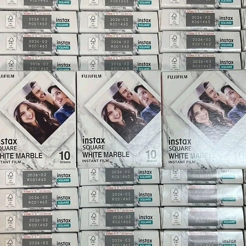 film instantané fujifilm square marbre blanc 10 feuilles compatible sq6 sq10 sp3