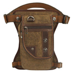 sac banane toile coton vintage marron clair robuste poche zippée avant arrière
