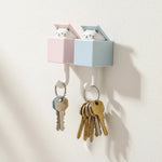 porte clés porte parapluie adhésif moderne motif animal chat ours blanc rose