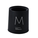 petite poubelle cuisine ronde plastique blanc noir motif cerf lettre minimaliste