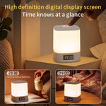 lampe multifonctionnelle horloge digitale éclairage blanc orange télécommande charge batterie rechargeable