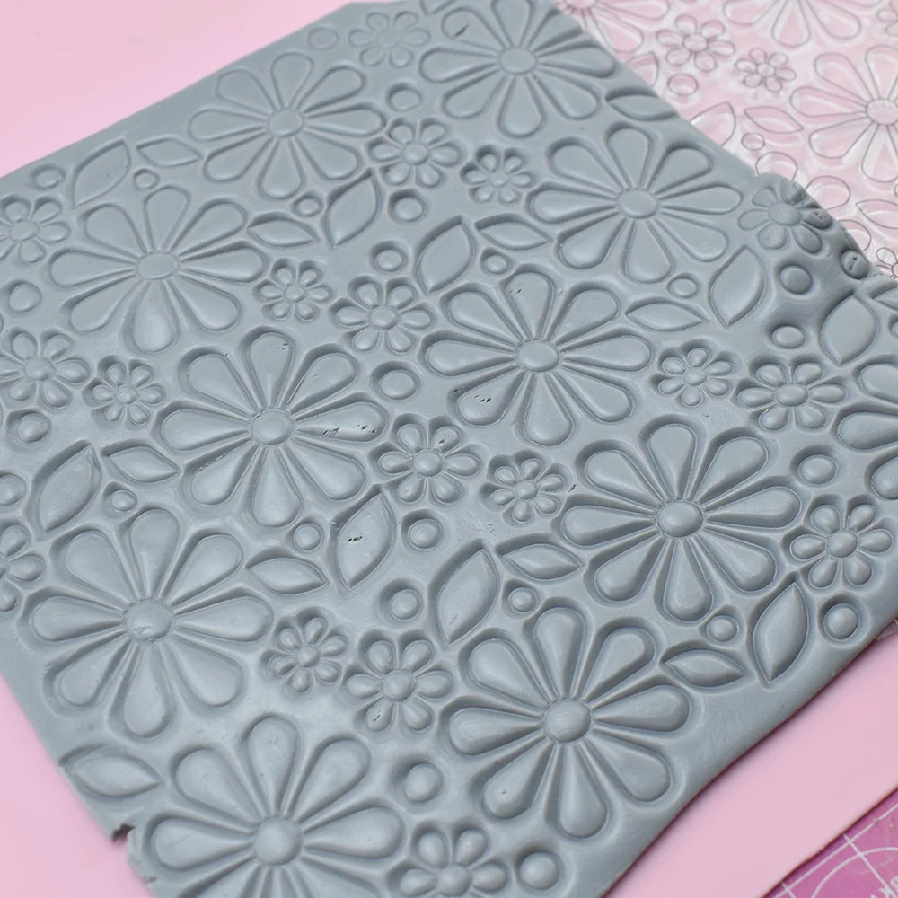 feuilles texturées florales motifs été argile résine plaque siliconée artisanat bijouterie