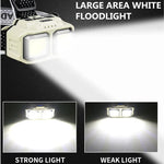 lampe frontale rechargeable usb beige noir tissu points ajustable montagne pêche camping