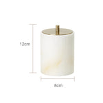 ensemble accessoires salle bain marbre blanc onyx distributeur savon plateau pot brosse dents