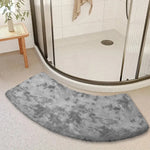 tapis bain gris clair motif fleurs noires texture douce moderne adhésif 40x100cm 60x140cm
