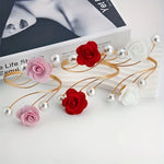 Accessoires fenêtre clips roses décor rouge élégant fixations rideaux