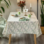 nappe fleurie imperméable résistante l'huile beige vert rose maison extérieur fête
