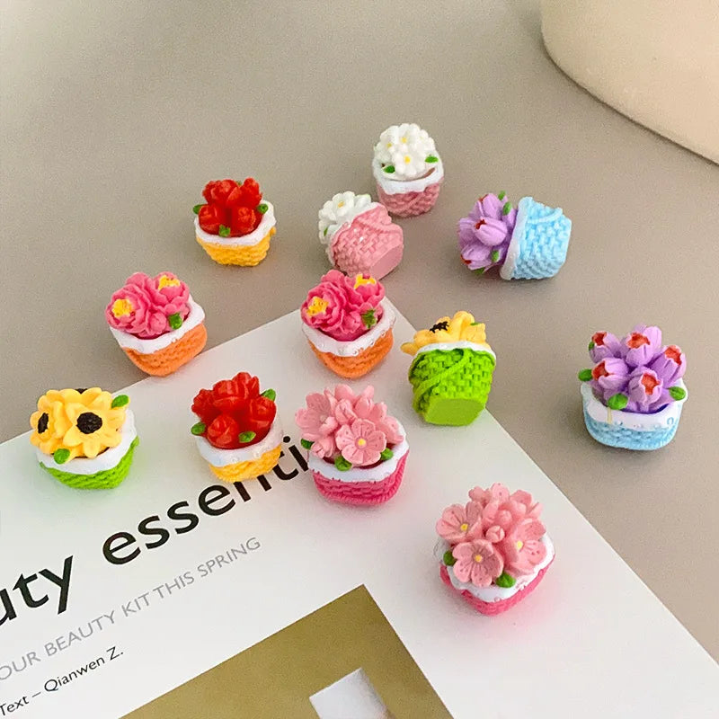 miniatures fleurs artificielles paniers décoratifs résine jardin micro paysage accessoires créatifs décoration intérieure
