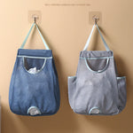 sac poubelle suspendu polyestère réutilisable bleu marine gris noir maille fine moderne crochets muraux