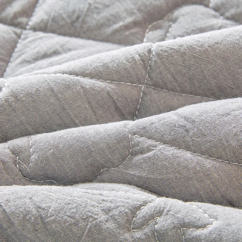 lit queen quilté gris clair moderne confortable 180x200cm lavable machine