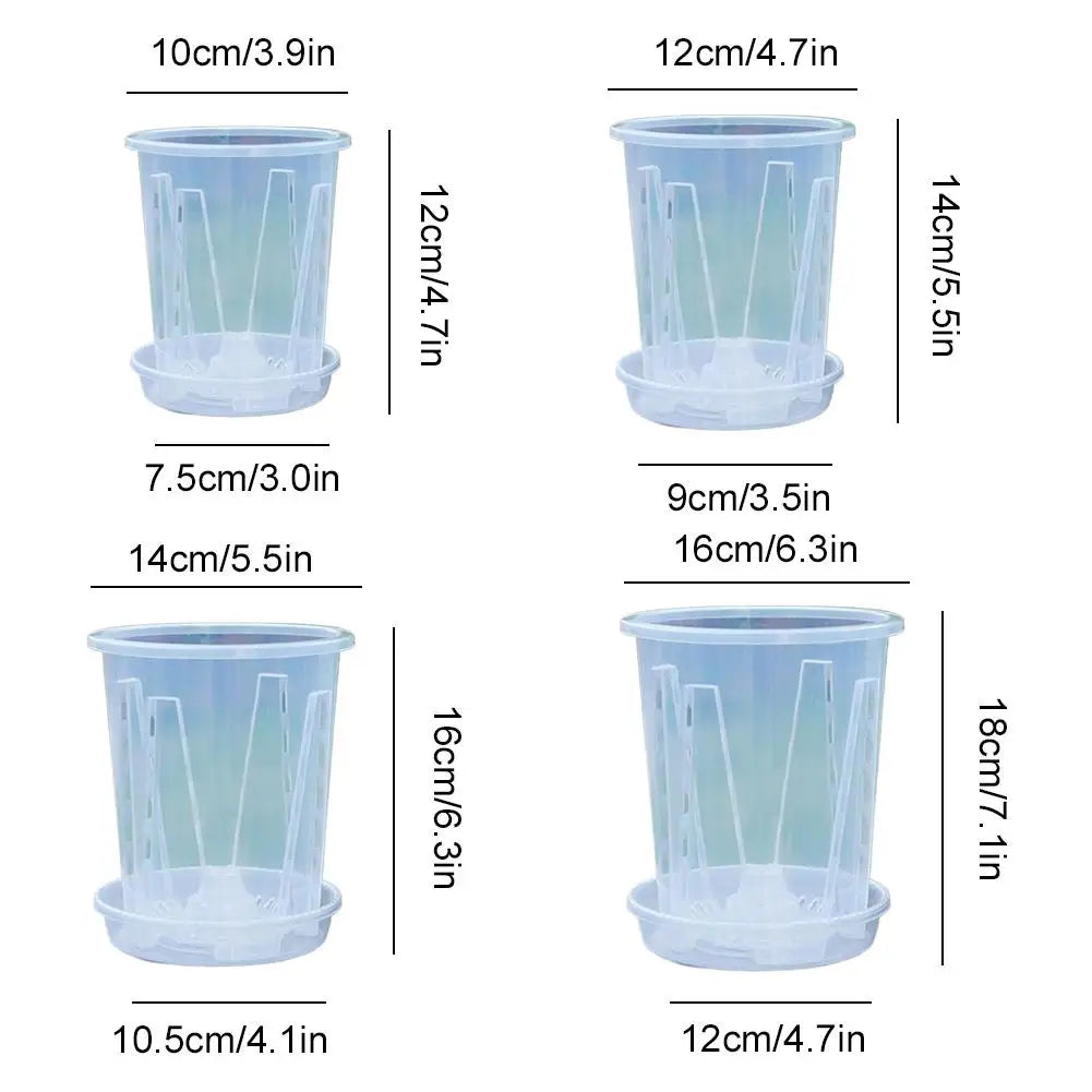 pots plantes transparents grille racines moderne pratique différentes tailles