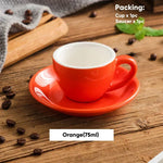 tasses céramique bleu rouge jaune moderne 75ml soucoupes réutilisables lave vaisselle sans bpa