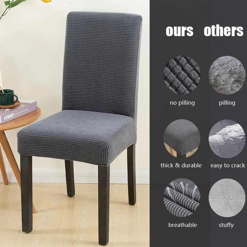 housses chaise moderne gris tissu petits points polyester coton plage fauteuil mariage banquet protection