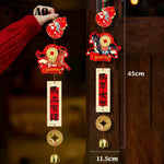 décorations nouvelles années cloches vent rouges dorées blanches oiseaux monnaies caractères chinois traditionnelles