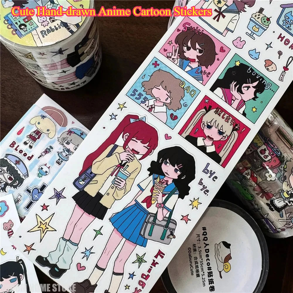 sticker autocollants dessin animé manga multicolore personnages nourriture artisanat scrapbooking decoration telephone
